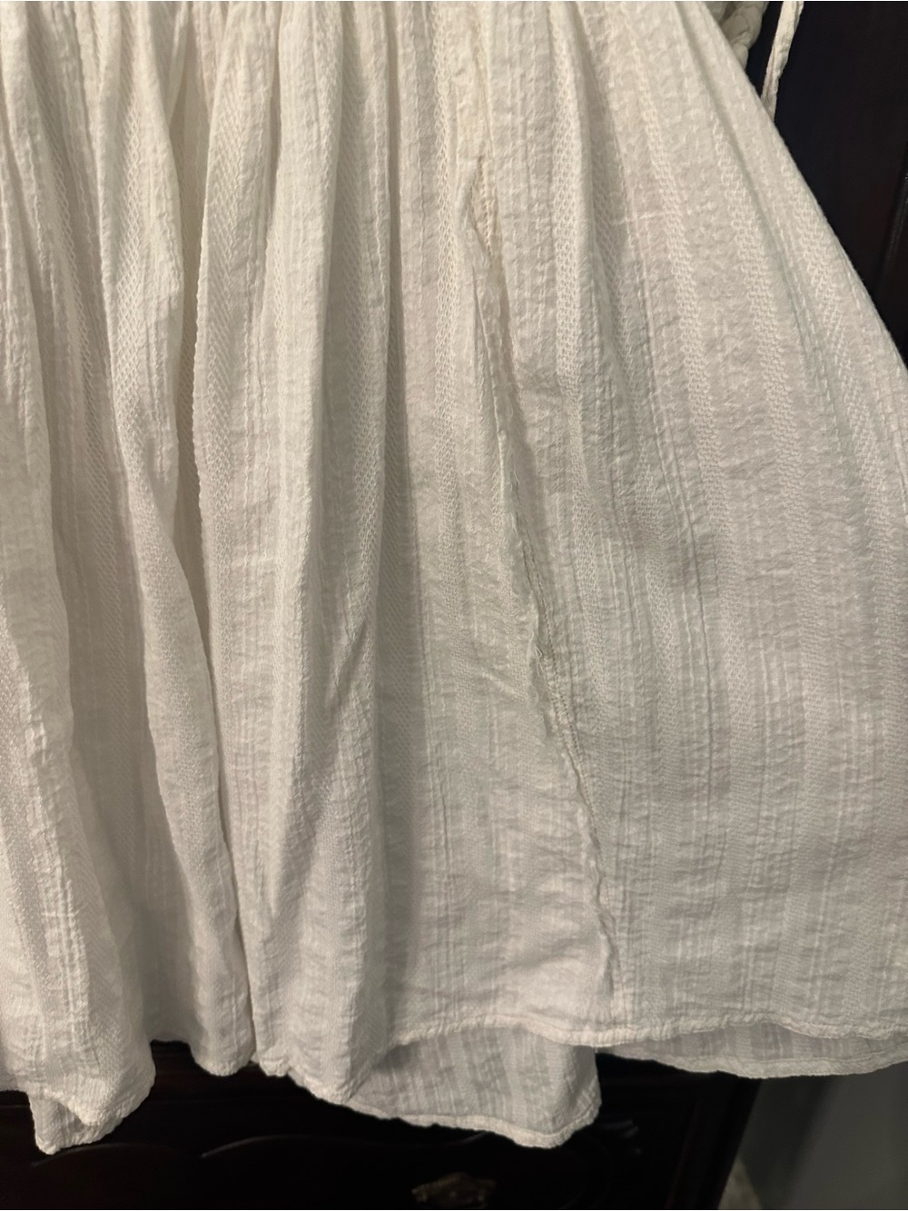 We The Free White Gauze Peasant Tunic with Puff Sleeves - Picture 4 of 5